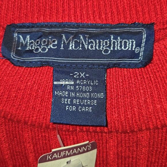 NWT Maggie McNaughton Red/Orange Short-Sleeve Top 2X! 0021 - Picture 7 of 9
